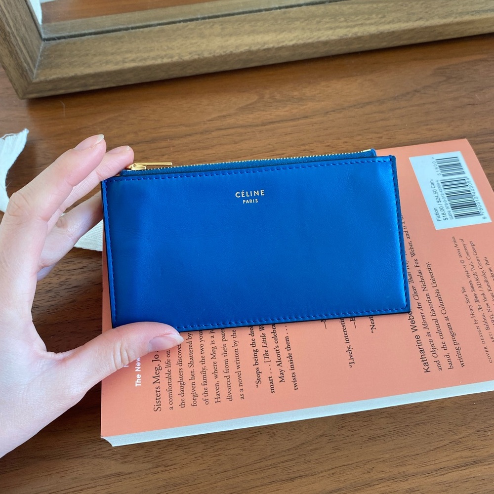Celine Blue Leather Zip Wallet - Picture 5 of 12